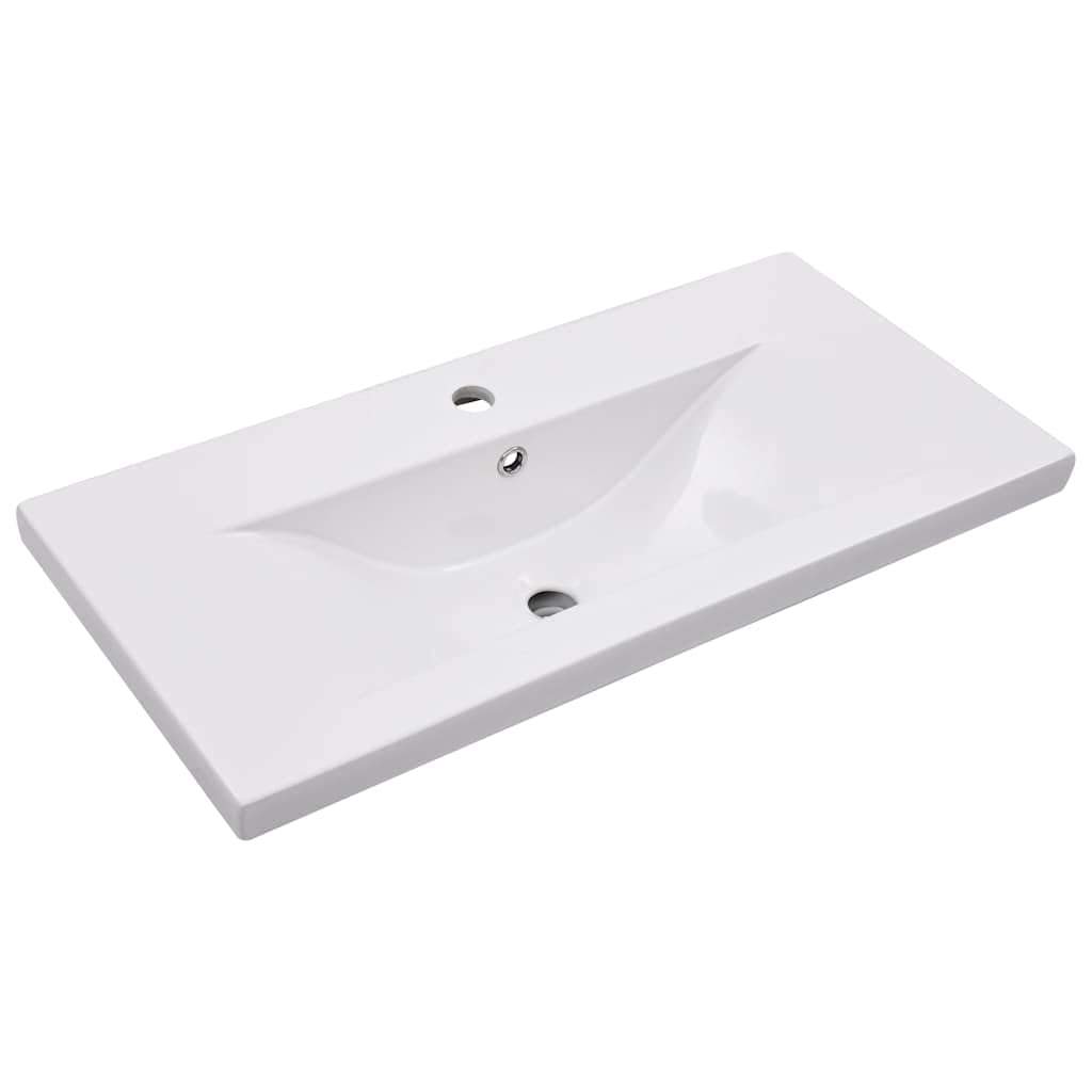 Umywalka do zabudowy 81 x 39,5 x 18,5 cm ceramika biała