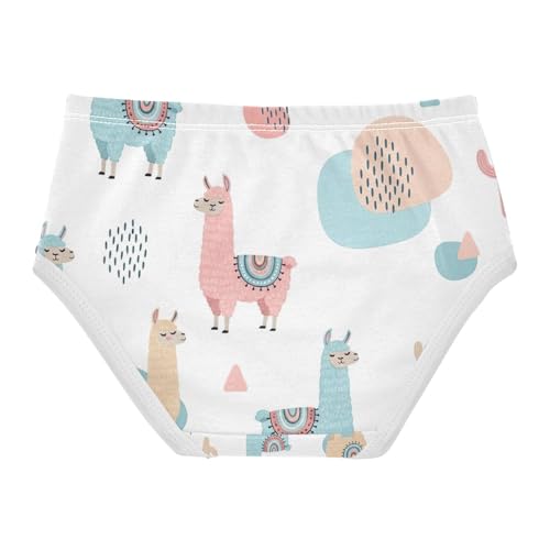Kids Underwear, Llamas Pastel Blue Toddler Briefs, Cotton Underwear Girls, 2T–8 Years2