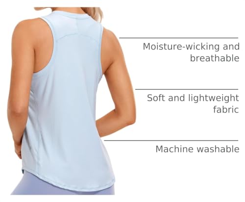 Image of CRZ YOGA Lightweight Racerback Tank Top | Workout, Moisture Wicking, Classic Fit, Hip Length, Reflective Spots, Sleeveless Shirts for Women