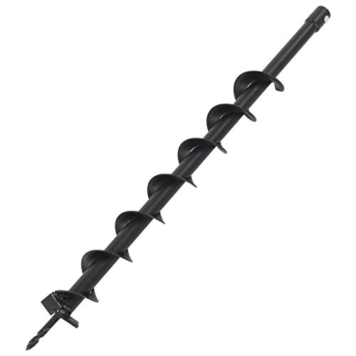vidaXL Barrena Jardín Broca Espiral Acero Taladro Tierra Perforador Suelo Ahoyador Excavador Jardinería Herramienta Ahoyadora Plantar Sembrar 60 mm