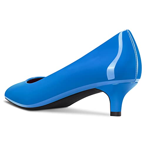 NobleOnly Women Kitten Low Heel Pointed Toe Pumps Slip-on Wedding Office 1.4 Inches Heels Shoes3