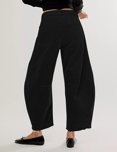 Barrel High Waisted Casual Baggy Trendy Straight Wide Leg Boyfriend Jeans2
