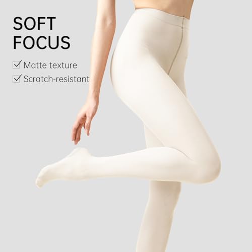 Image of 2 Pairs Women's Sheer Opaque Tights, 480D Soft Nylon Regular Multicolour Control Top Velvet Pantyhose