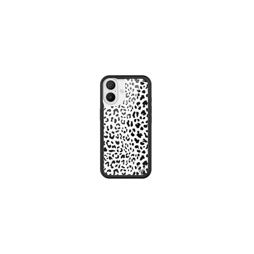 Image of Wildflower Cases - Compatible with iPhone 16 | Protective Black Bumper, 6.5ft Drop Test Certified, Women Owned Small Business | Animal Leopard White Black Floral Cute Trendy | Snow Meow