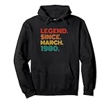 Photo Gallery legend since march 1980 men women idea birthday 1980 classic felpa con cappuccio Photo Gallery legend since march 1980 men women idea birthday 1980 classic felpa con cappuccio