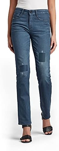 G-STAR RAW Damen Noxer Straight Jeans, Blau (Worn in Rivulet Patch Restored D17192-C048-C601), 27W / 32L