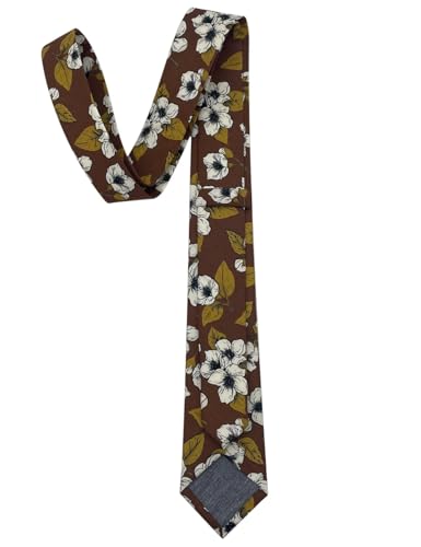 Image of Kebocis Mens Skinny Cotton Floral Tie for Men