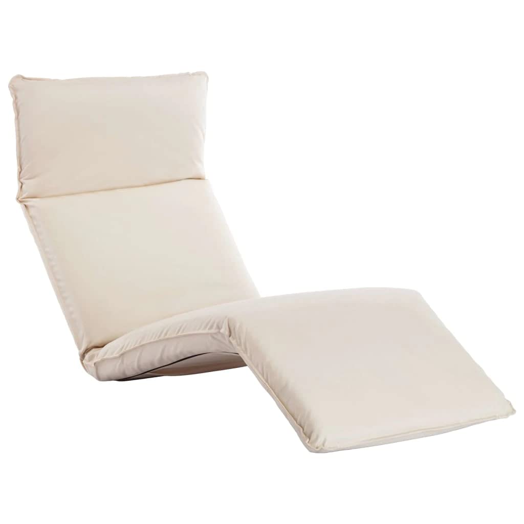 vidaXL Tumbona Plegable Hamaca Jardín Patio Terraza Balcón Playa Piscina Cama Camping Portátil Decoración Estable de Tela Oxford Blanco Crema