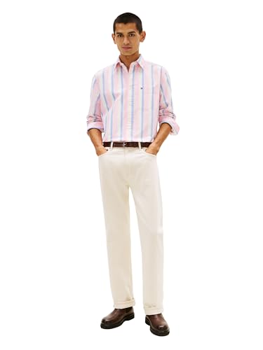 Image of Tommy Hilfiger Men's Long Sleeve Oxford Shirts in Regular Fit, Men's Button Down Shirts, Also Available in Big and Tall