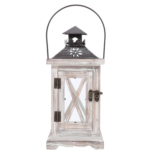 Candle Lantern, Vintage European Style, Decorative Lantern, Wooden Windproof Candlestick, Home Decoration Supplies (28x12.5x12.5cm)