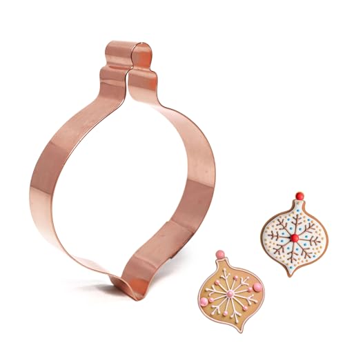 The Fussy Pup Vintage Teardrop Christmas Tree Ornament Cookie Cutter, 3x4 inches
