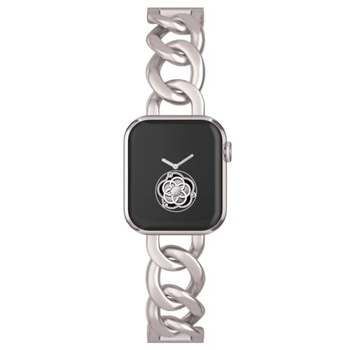 Image of Musk-MSKR Watch Bands for Women Compatible with Apple Watch Band 38mm 40mm 41mm 42mm 44mm 45mm 46mm 49mm Adjustable Metal Band Cowboy Steel Chain Bracelet for iWatch Series 1 /2 /3 /4 /5 /6 /7 /8 /9 /10 /11 /SE
