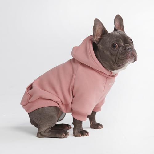 Image of Spark Paws Dog Hoodie - Premium Dog Sweater for Small, Medium, and Large Dogs | Warm Outfits for French Bulldogs, Pitbull, Puppy, Winter Jacket Alternative - Dusty Pink - XL