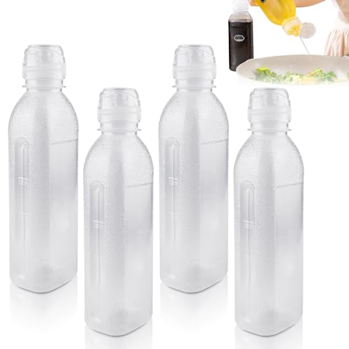 4 Piezas Squeeze Bottle, 500ml Botella de Salsa con Tapas, Transparente Dispensador de Botellas de Plástico, Biberon Cocina - Sin BPA, para Condimentos, Salsa de Tomate, Mostaza, Mayonesa 4 Piezas Squeeze Bottle, 500ml Botella de Salsa con Tapas, Transparente Dispensador de Botellas de Plástico, Biberon Cocina - Sin BPA, para Condimentos, Salsa de Tomate, Mostaza, Mayonesa