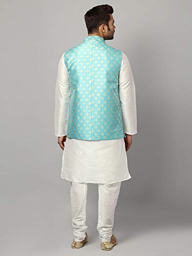 Image of Uri and MacKenzie Men's Silk Blend Kurta Pajama with Designer Ethnic Nehru Jacket /Modi Jacket