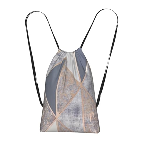 Pcoiuyb Oro rosa geométrico,Mochila con cordón unisex, bolsa de deporte, bolsa de gimnasio, mochila plegable con cordón