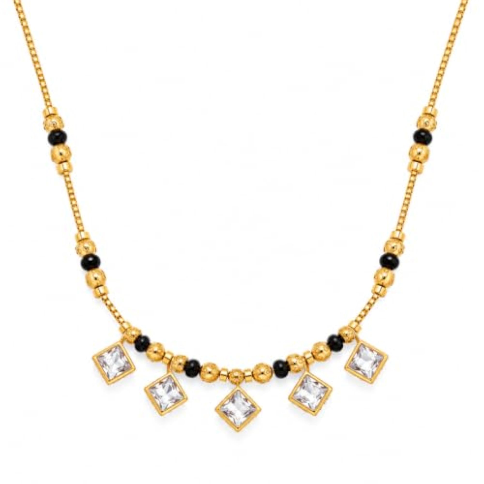 Women's Gold Plated Short Mangalsutra with AD Stone