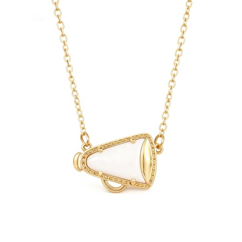 ANEBRPC Cheer Necklace for Cheerleaders Cheerleading Pendant Necklace with Positive Word Charm Gold Plated Copper Jewelry (gold)
