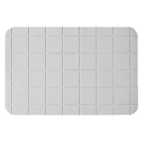 アンドエヌイー(&NE) ラバストーンドライボード Lattice LavaStone グレー 幅29.2cm×奥行19.2×厚さ1cm 吸水マット 洗い物 食器 ハード 小さめ ノンアスベスト 抗菌 消臭 速乾 吸水 溶岩石 NEO-236-GY