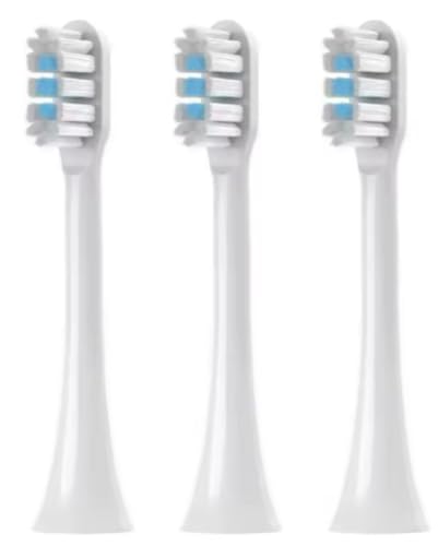 3 Pack | Repuesto Cabezales compatibles con Cepillo de Dientes Eléctrico Sónico Xiaomi Mijia T301 T302 T501 MES608 605 – Blanco