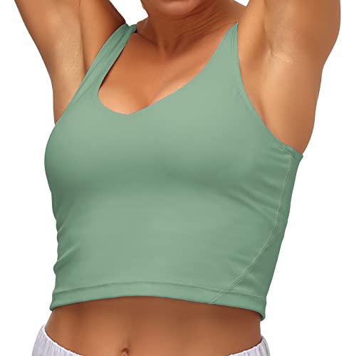 Image of Dragon Fit Sports Bra for Women Longline Padded Bra Yoga Crop Tank Tops Fitness Workout Running Top