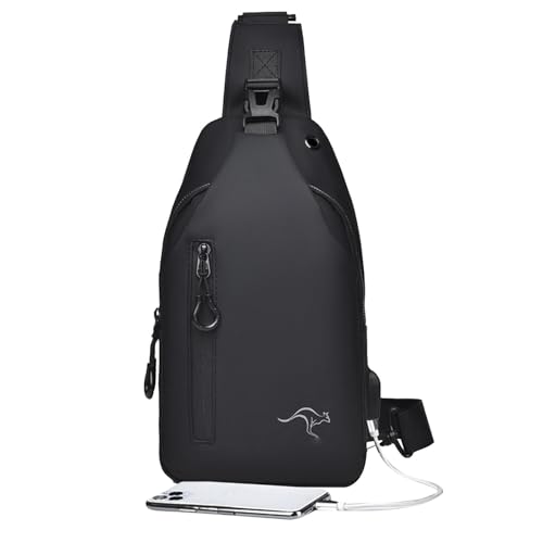 Mochila De Hombro - 16x7x30cm Bolsa De Pecho Casual De Hombro Diario Para Hombres | Bolsa De Pecho De Teléfono Ligero | Mochila Ligero Para Hombres Con Puerto De Carga USB | S