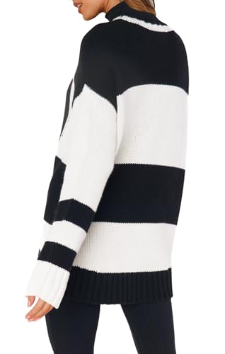 Yousify Womens Sweaters Fall 2024 Oversized Color Block Ski Sweater Crewneck Winter Tops S-2XL3