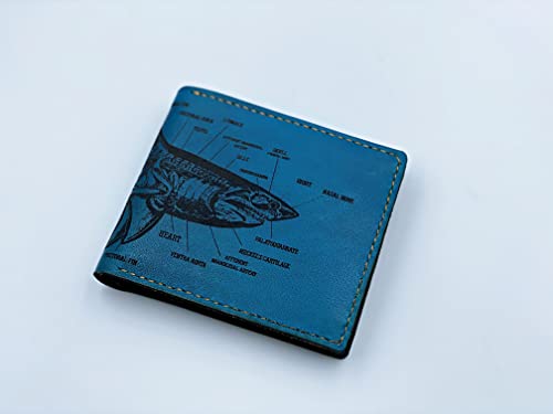 Unik4Art - Shark Anatomy Leather Handmade Men's Wallet, Personalized Bifold Wallet For Men, Christmas Gift Idea For Him 2020 #TOP3