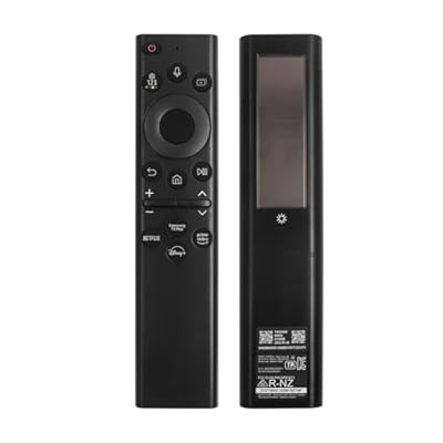 BN59-01385A Solar Frame TV Remote Replacement for Samsung Smart TV with Voice Bluetooth Rechargeable Solar Cell, Compatible with Samsung 2021-2024 Neo LED 4K Ultra HD TV, 4 Shortcut Buttons, Black