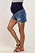 PinkBlush Blue High Rise Distressed Maternity Shorts