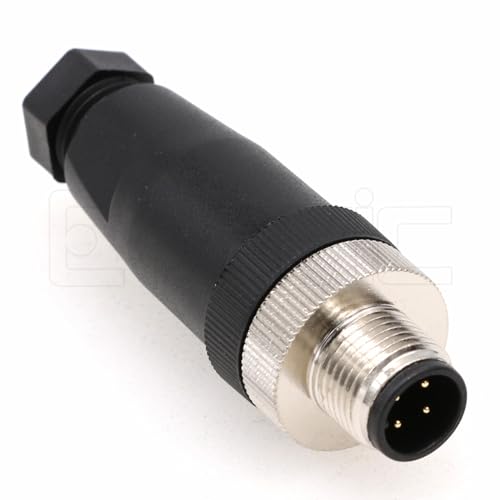 Image of M12 A Code 4 Pin Male Circular Aviation Plug Industrial Sensor Connector Waterproof Straight 12mm Connector Plug Cable Adapter