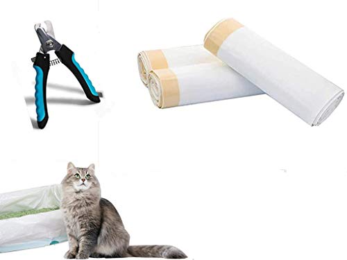 Katzenstreutasche+Universal-Nagelknipser für kleine Haustiere,Katzenklo-Beutel/ Katzentoilette/Katzentoilettenbeutel Beutel Tüten Einlagen,Einfachen Wechsel Der Katzenstreu,21Stück--940 * 457mm Cover