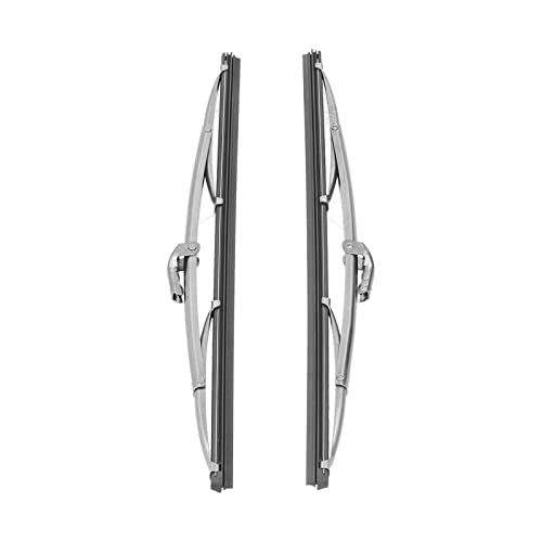 Wiper Blade Set,12in/30.48cm Front Wiper Blades Stainless Steel Polished Silver Universal for Car by Tbest - Used condition - US$18.20