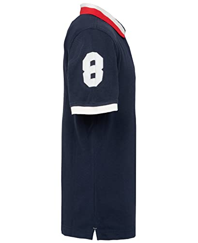 Tommy Hilfiger Boys Short Sleeve Premium Pique Polo Shirt, Button Closure, Soft & Comfortable