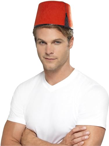 Smiffys Chapeau fez, avec pompon noir Halloween