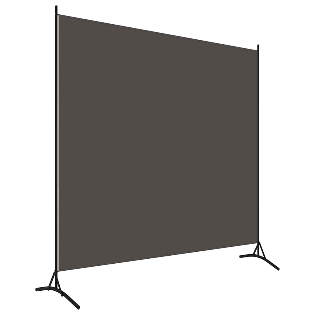 vidaXL 1-Panel Room Divider, 175x180 cm, Polyester Fabric & Iron Frame, Anthracite, Foldable Privacy Screen, Movable Partition Wall, Bedroom & Office Separator, Home Décor