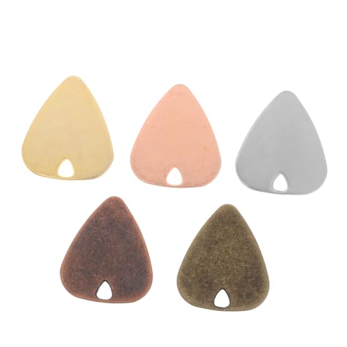 Vaguelly 多用途ギターアクセサリー ステンレススチールギターピック 5個入り エレクトリックベース ウクレレ アコースティックギター用