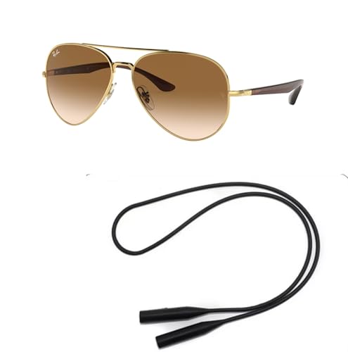Ray-Ban RB3675 Sunglasses Bundle: RB 3675 001/51 Arista Clear Gradient Brown and Universal Anti-slip Silicone Leash2