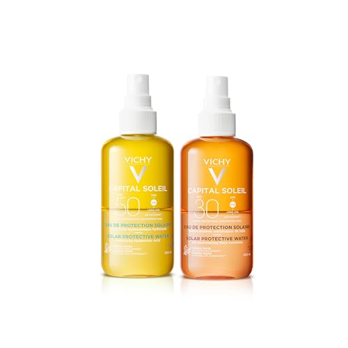 Vichy Acqua Solare Idratante SPF50 200 ml + Acqua Solare Abbronzante SPF30 200 ml | Protezione Solare Spray & Abbronzatura