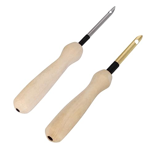 OSALADI 2pcs Punch Needle for DIY Sewing Replaceable Needles for Embroidery Crafts Durable Golden Silver Tools for Adults for Art Projects