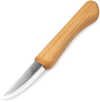 BeaverCraft Whittling Knife C1M - Sloyd Chip Wood Carving Knife Carbon Steel - Small Whittling Knives for General and Detail, Delicate Cutting - Wood Carving Tools for Beginners and Professionals
