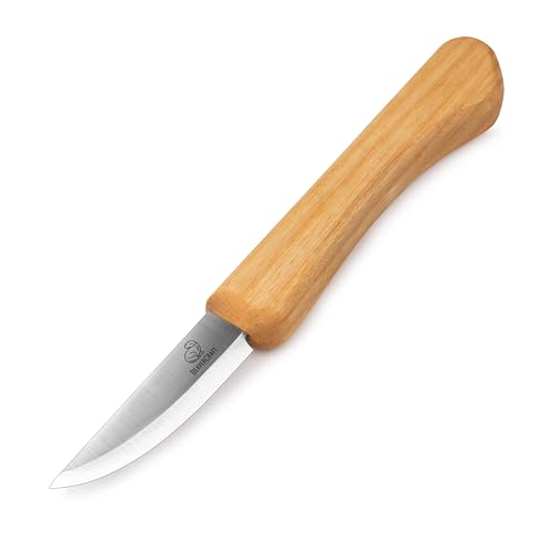 BeaverCraft Schnitzmesser C1M – Sloyd Chip Holzschnitzmesser aus Kohlenstoffstahl – Kleine Schnitzmesser für allgemeine und detaillierte filigrane Schnitte Holzschnitzwerkzeuge für Anfänger und Profis