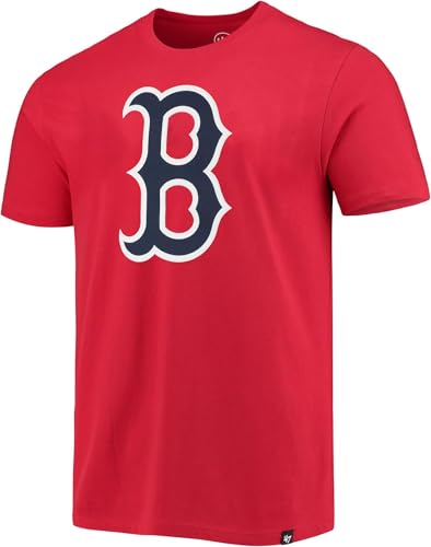 47 Brand MLB Men's Imprint Franklin Alternate Away Team Color Primary Logo Short Sleeve Baseball T-Shirt - Boston Red Sox - Red - Medium