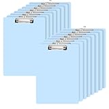 JEUIHAU Klemmbrett aus Kunststoff, A4, 16 Stück, Klemmbretter, Klemmbrett mit Halterung für Büro,...