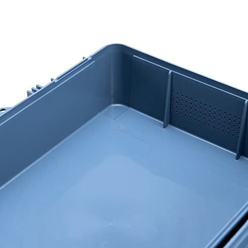 Storage Box, Hard Plastic Suitcase Tool Box with Air Vent (37 * 28 * 12.5 CM) (Grey, YTB088)