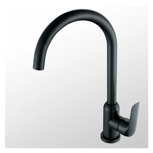 Mitigeur eau chaude et froide noir mat robinet de cuisine acier inoxydable 304 évier