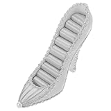 MOKKHNB Présentoir à Bijoux Fantaisie Talon Haut, Résine Argentée Texturée, Porte-bag...