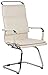 CLP Chaise Visiteur Bedford Similicuir Ou Cuir I Fauteuil De Bureau Ergonomique Support Métal Chromé I Chaise avec Accoudoirs, Couleur:crème, matière:Similicuir