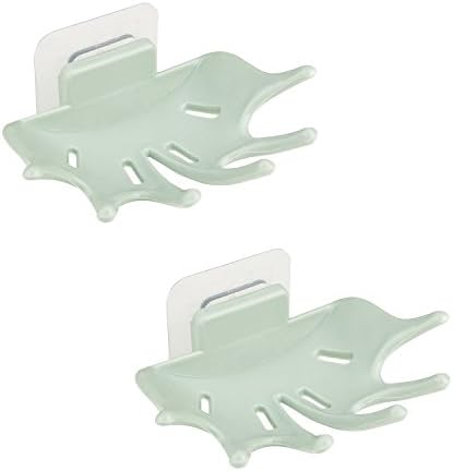 HomeKitPro 6 Hooks Multi-function Adhesive Soap Dish Holder For Shower/Bathroom/Kitchen/Tile Wall Mounted (2pcs)