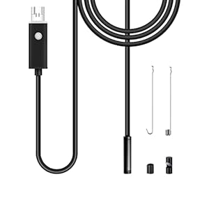 Borescopen Android Windows USB 2-in-1 Borescope, 8 mm 720P HD-endoscoopinspectiecamera, waterdichte semi-rigide…